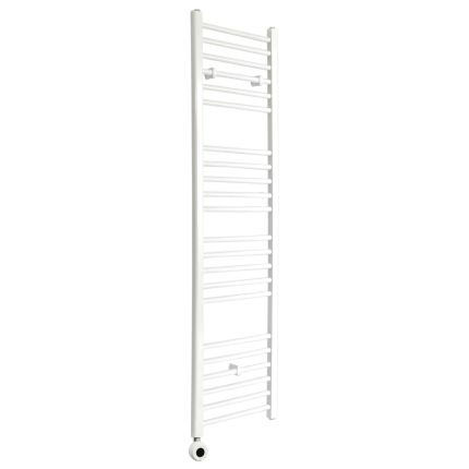 Milano Ive - Electric White Straight Heated Towel Rail - Choice of Size and Heating Element