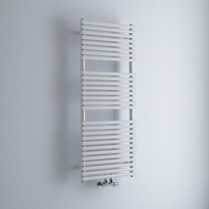 Milano Via - White Bar on Bar Central Connection Heated Towel Rail - Choice of Size