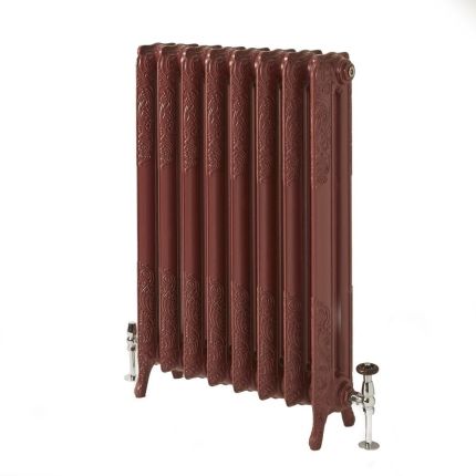 Milano Beatrix - Ornate Cast Iron Radiator - 2 Column - 950mm Tall - Farrow & Ball Eating Room Red