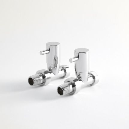 Milano - Minimalist Chrome Straight Radiator Valves (Pair)