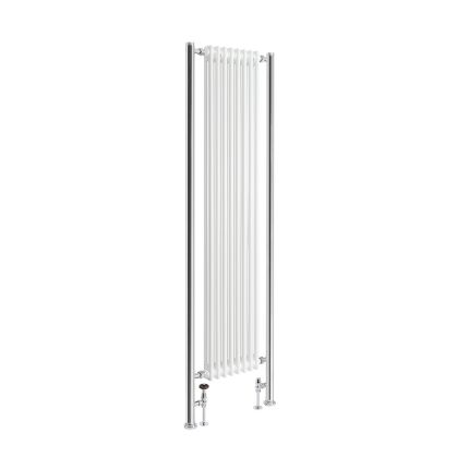 Milano Windsor - Vertical Traditional Column Radiator - 2 Column - White - Custom Extension Pipe Colours
