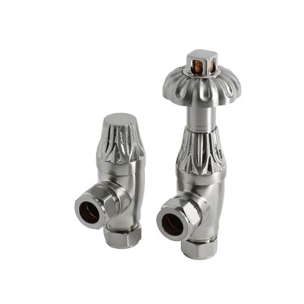 Milano Windsor - Thermostatic Antique Style Angled Radiator Valves (Pair) - Choice of Finish