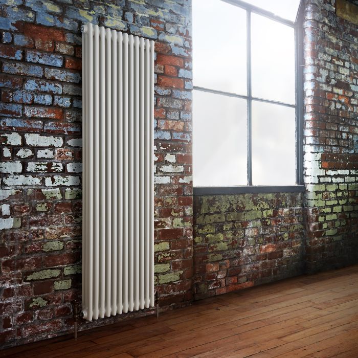 Milano Windsor - Vertical Triple Column White Traditional Cast Iron Style Radiator - 1800mm x 560mm