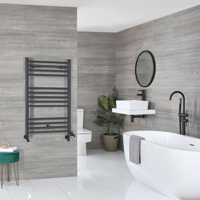 Milano Artle - Anthracite Dual Fuel Flat Heated Towel Rail 1000mm x 600mm