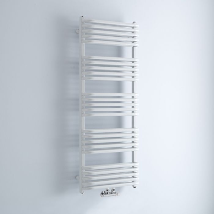 Milano Bow - White D Bar Heated Towel Rail 1269mm x 500mm