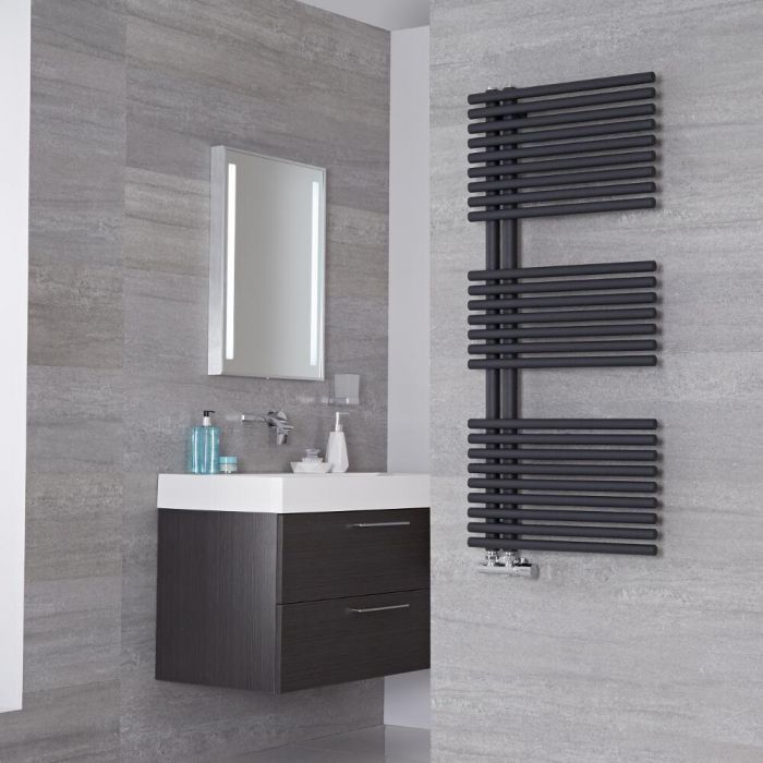 Lazzarini Way - Bari - Anthracite Designer Heated Towel Rail - 1120mm x 500mm