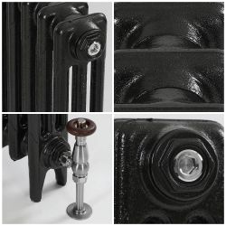 Milano Mercury - Cast Iron Radiator - 3 Column - 760mm Tall - Antique Graphite