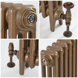 Milano Mercury - Cast Iron Radiator - 3 Column - 760mm Tall - Burnt Gold