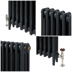 Milano Mercury - Cast Iron Radiator - 3 Column - 860mm Tall - Farrow & Ball Railings Grey