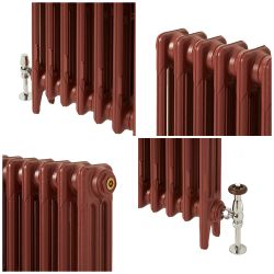 Milano Mercury - Cast Iron Radiator - 3 Column - 560mm Tall - Farrow & Ball Eating Room Red