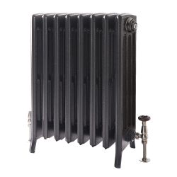 Milano Isabel - 4 Column Cast Iron Radiator - 660mm Tall - Antique Silver - Multiple Sizes Available