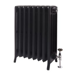 Milano Isabel - 4 Column Cast Iron Radiator - 660mm Tall - Slate Black - Multiple Sizes Available