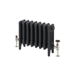 Milano Mercury - 4 Column Cast Iron Radiator - 360mm Tall - Farrow & Ball Railings Grey - Multiple Sizes Available