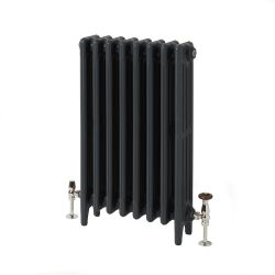 Milano Mercury - 4 Column Cast Iron Radiator - 560mm Tall - Farrow & Ball Railings Grey - Multiple Sizes Available