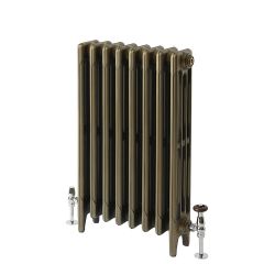 Milano Mercury - 4 Column Cast Iron Radiator - 560mm Tall - Natural Brass - Multiple Sizes Available