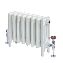 Milano Mercury - 4 Column Cast Iron Radiator - 560mm Tall - Porcelain White - Multiple Sizes Available