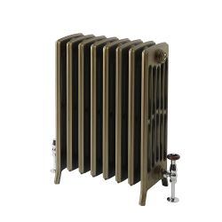 Milano Isabel - 6 Column Cast Iron Radiator - 660mm Tall - Natural Brass - Multiple Sizes Available