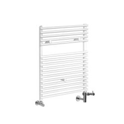 Milano Arno - White Dual Fuel Bar on Bar Heated Towel Rail 730mm x 450mm