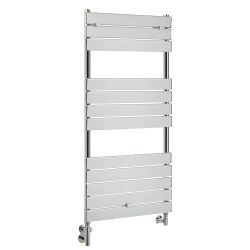 Milano Lustro Dual Fuel - Designer Chrome Flat Panel Heated Towel Rail - Various Sizes and Cable Cover Option