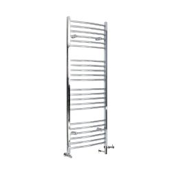 Milano Kent - Chrome Dual Fuel Curved Heated Towel Rail 1600mm x 500mm