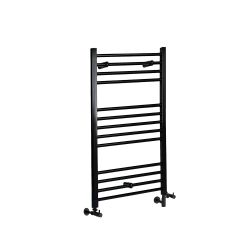 Milano Nero - Matt Black Dual Fuel Straight Heated Towel Rail 1000mm x 400mm