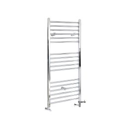 Milano Kent - Chrome Dual Fuel Straight Heated Towel Rail 1200mm x 400mm