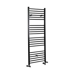 Milano Nero - Matt Black Dual Fuel Straight Heated Towel Rail 1600mm x 400mm