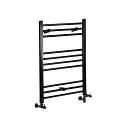 Milano Nero - Matt Black Dual Fuel Straight Heated Towel Rail 800mm x 600mm