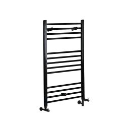 Milano Nero - Matt Black Dual Fuel Straight Heated Towel Rail 1000mm x 600mm