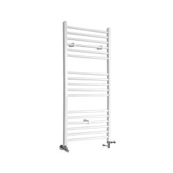Milano Ive - White Dual Fuel Straight Heated Towel Rail 1200mm x 600mm