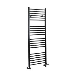 Milano Nero - Matt Black Dual Fuel Straight Heated Towel Rail 1600mm x 600mm