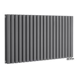 Milano Aruba Flow - Anthracite Horizontal Side Connection Designer Radiator - 635mm Tall - Choice Of Width