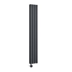 Milano x ECOSO Aruba - Electric Anthracite Vertical Designer Radiator - Choice of Size and Wi-Fi Thermostat - Plug-In and Hardwired Options