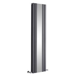 Milano Icon - Anthracite Vertical Mirrored Designer Radiator (Double Panel) - Choice of Size