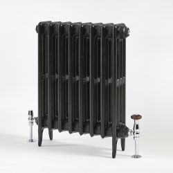 Milano Alice - Classic Cast-Iron Column Radiator - 660mm Tall - Black - Multiple Sizes Available