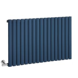 Milano Aruba Electric - Deep Sea Blue Horizontal Designer Radiator - 635mm Tall - Choice of Size, Thermostat and Cable Cover