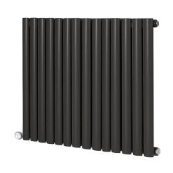 Milano Aruba Electric - Carbon Grey Horizontal Designer Radiator - 635mm Tall - Choice of Size, Thermostat and Cable Cover