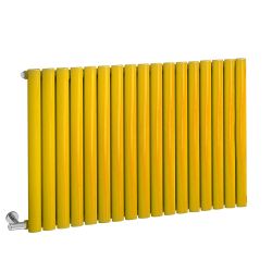 Milano Aruba Electric - Dandelion Yellow Horizontal Designer Radiator - 635mm Tall - Choice of Size, Thermostat and Cable Cover