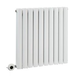 Milano x ECOSO Aruba - Electric White Horizontal Designer Radiator - Choice of Size and Wi-Fi Thermostat - Plug-In and Hardwired Options