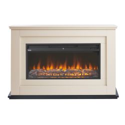 ECOSO Fusion - Modern Black Inset 36" Electric Fire with Fireplace Surround - Choice of Finish