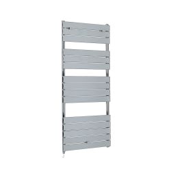 Milano Lustro Electric - Designer Chrome Flat Panel Heated Towel Rail - Choice of Size, Heating Element and Cable Cover