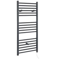 Milano x ECOSO Artle Electric - Straight Anthracite Heated Towel Rail - Choice of Size and Element
