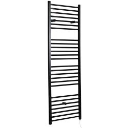 Milano x ECOSO Nero Electric - Straight Black Heated Towel Rail - Choice of Size and Element