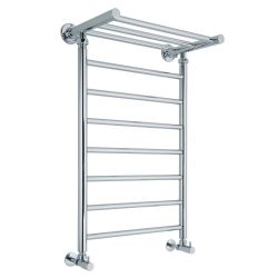 Milano Pendle - Chrome Heated Towel Rail with Heated Shelf - Choice of Size