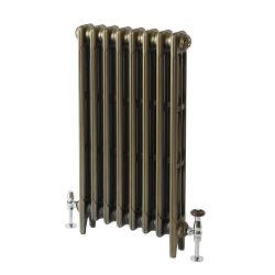 Milano Mercury - 3 Column Cast Iron Radiator - 760mm Tall - Natural Brass - Multiple Sizes Available