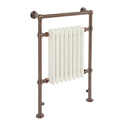 Milano Elizabeth - Brushed Bronze Traditional Electric Heated Towel Rail - 930mm x 620mm
