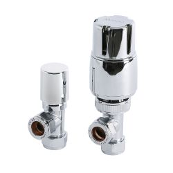 Milano - Thermostatic Chrome Angled Radiator Valves (Pair)
