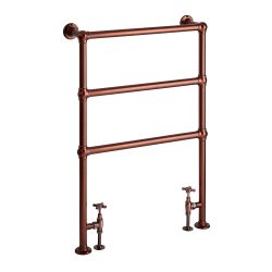 Milano Derwent - Traditional Minimalist Brushed Copper Heated Towel Rail - 966mm x 673mm