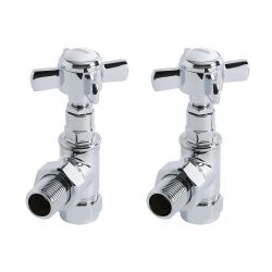 Milano - Traditional Chrome Angled Radiator Valves (Pair)