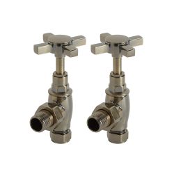 Milano - Traditional Dark Brushed Brass Angled Radiator Valves